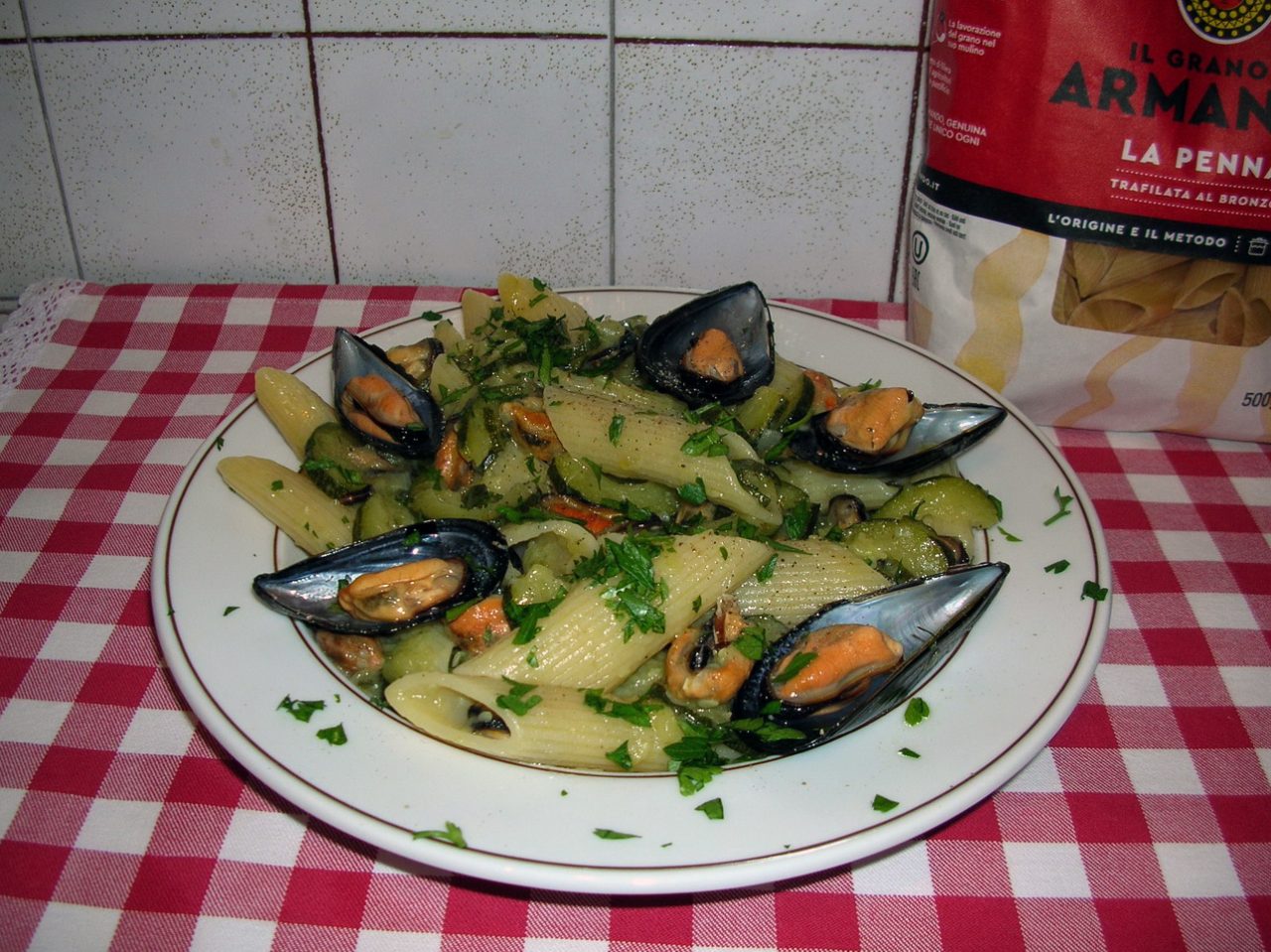 Penne cozze e zucchine