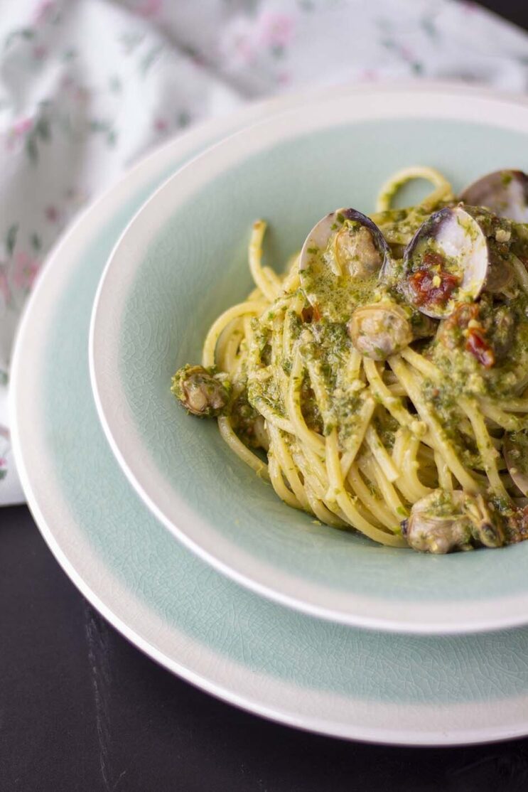 Ricetta chitarra pasta armando pesto di sedano vongole kucinadikiara1