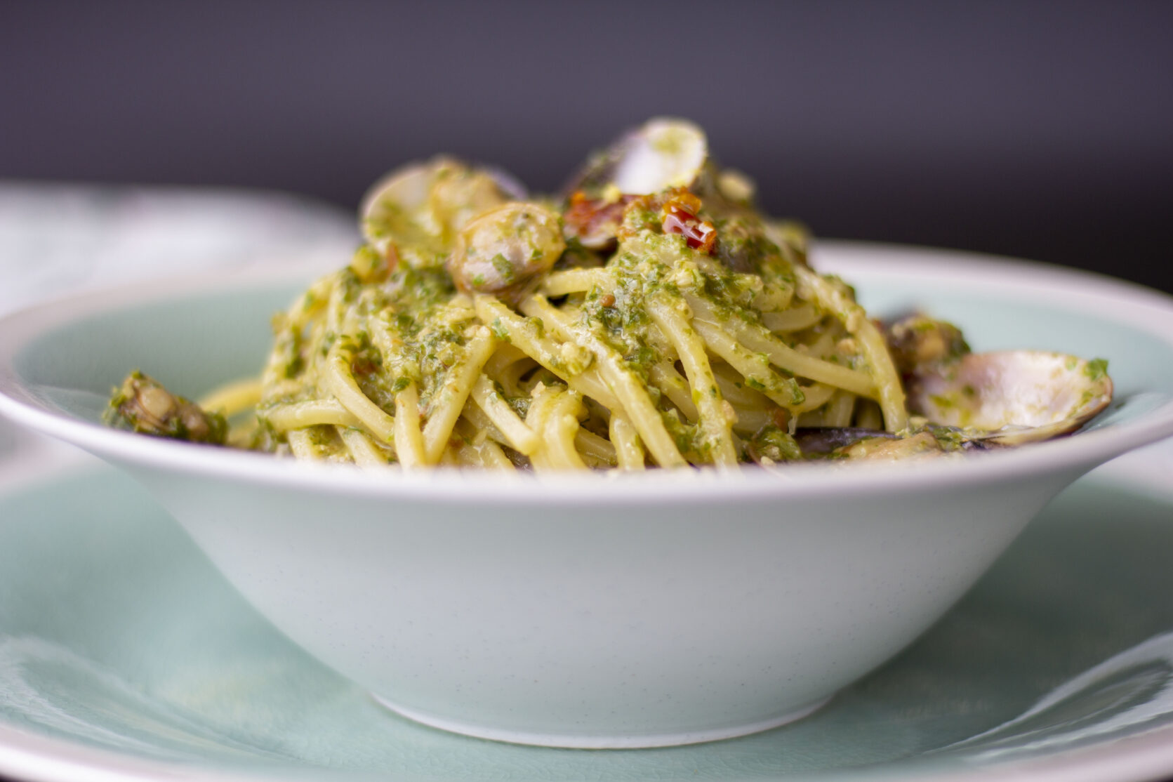 Ricetta chitarra pasta armando pesto di sedano vongole kucinadikiara2